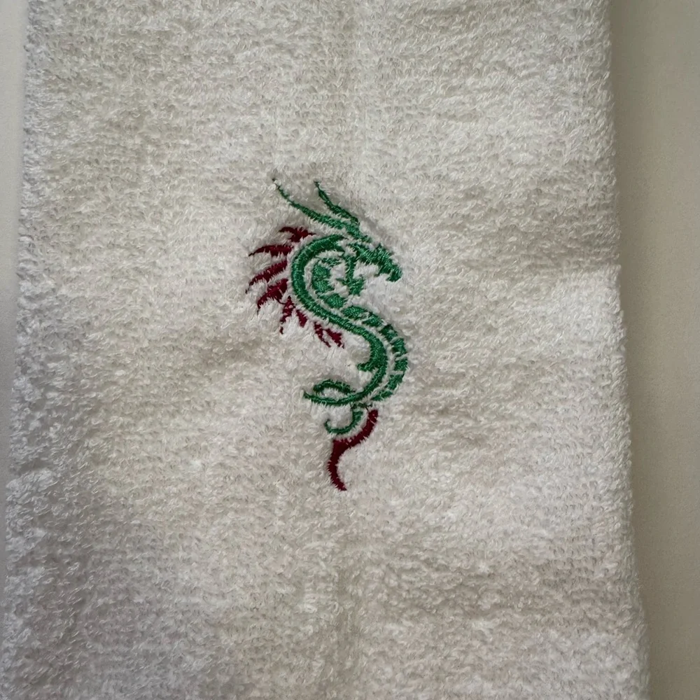 Mahjong Embroidered Dragon Hand Towel Hostess Gift Mahj Decor